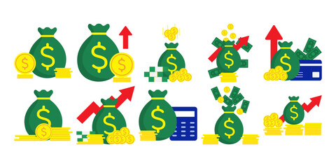 Money Bag with Coins