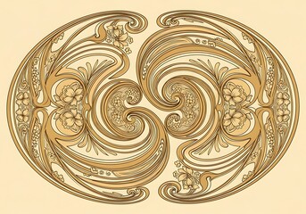 Elegantly ornamental vintage floral pattern design with graceful lines and curves