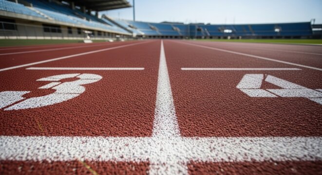 Track numbers 3 & 4 stretching toward stadium seats