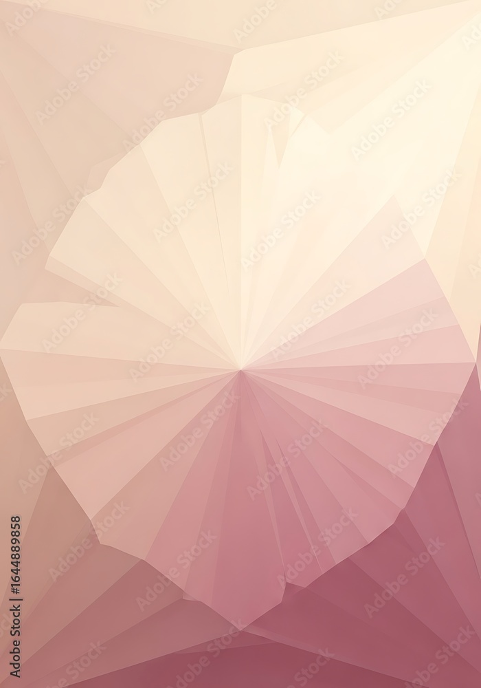 Poster harmonious blend of geometric facets creating an abstract radial sunburst design