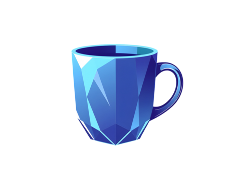 Geometric Blue Mug A Stylish and Modern Drinkware Illustration