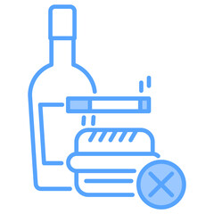 Obraz premium Bad Habits Blue Icon