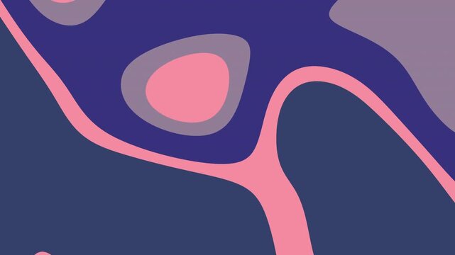 Abstract vector pattern with organic shapes in navy blue, soft pink, and muted lavender, creating a modern and playful fluid design