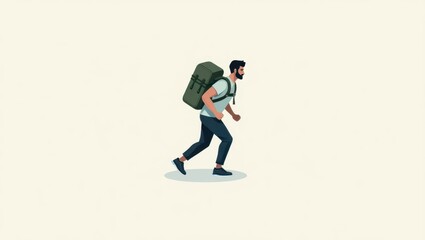 Rucking Vest. Digital nomad Hosting core Contingent worker Micro influencers Last mile docusaurus Nomadlist Humaans Wanderlog Skillshare Man with green backpack hiking, trekking outdoors advent