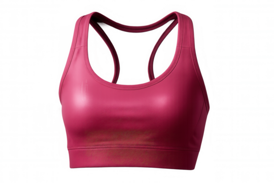 Pink sports bra highlighting breathable fabric, streamlined silhouette, supporting high-performance fitness activities and athletic styling