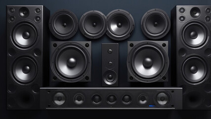 audio speaker on black background