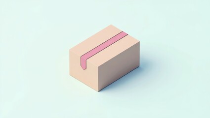 Obraz premium Subscription Business Model. Minimalist pastel pink cardboard box gift