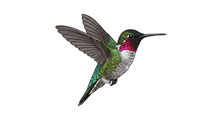Fototapeta premium Stunning Hummingbird in Flight: Vibrant Colors & Detailed Wings