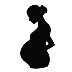 Silhouette of a Pregnant Woman, Celebrating Motherhood, Maternal Love, and Mother&rsquo;s Day design Concept