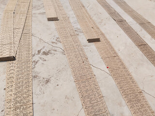 Punched cards that program a Jacquard loom in Varanasi