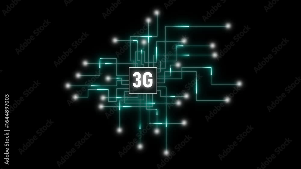 Poster stunning 3 g network animation abstract technology background seamless loop digital circuit board. f