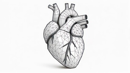 3D wireframe heart model