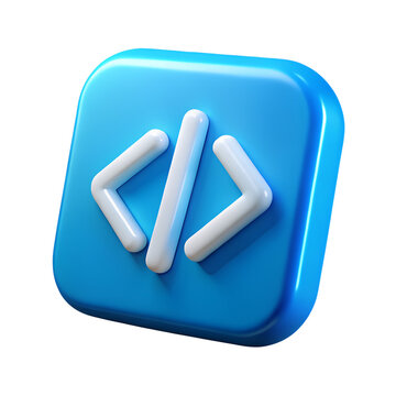 3d web code, website coding, web development concept, web icon, code icon, cartoon minimal style, 3d png symbol icon isolated on transparent background