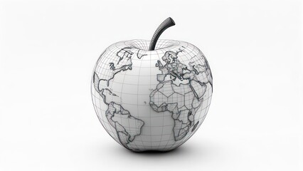 3D apple shaped world map
