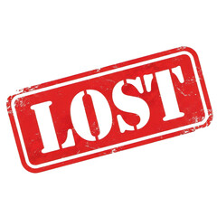 Red lost sign isolated on transparent background