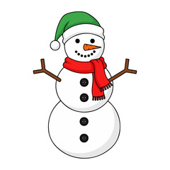 Christmas Snowman Vector Illustration