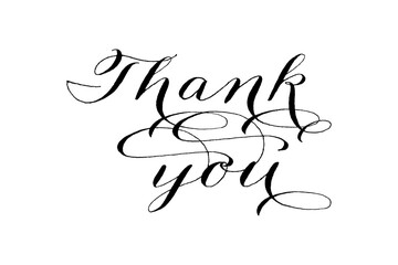 Thank You - thank you word, text or lettering. Vector script and handwritten typography. Thank you word for note, card, sign, banner. Isolated.
