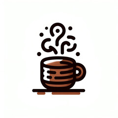 Brown Coffee Cup with Steam – Unique drinks Illustration