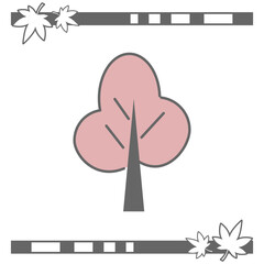 Muted Red Autumn Tree Illustration