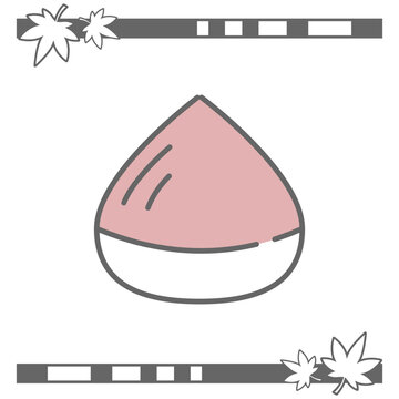 Minimal Chestnut Illustration with Pinkish Shell