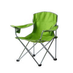 Foldable camping chair isoleted on transparent background .