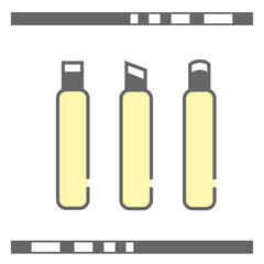 Minimal Set of Three Carving Knives in Color Accent