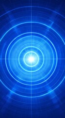 Deep blue abstract background with a glowing circular design element showcasing a futuristic geometric pattern for modern digital art technology concepts and creative graphic illustrations.