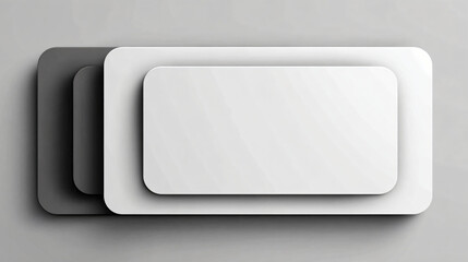 Layered rounded rectangles, overlapping shapes for presentation, modern design on white background