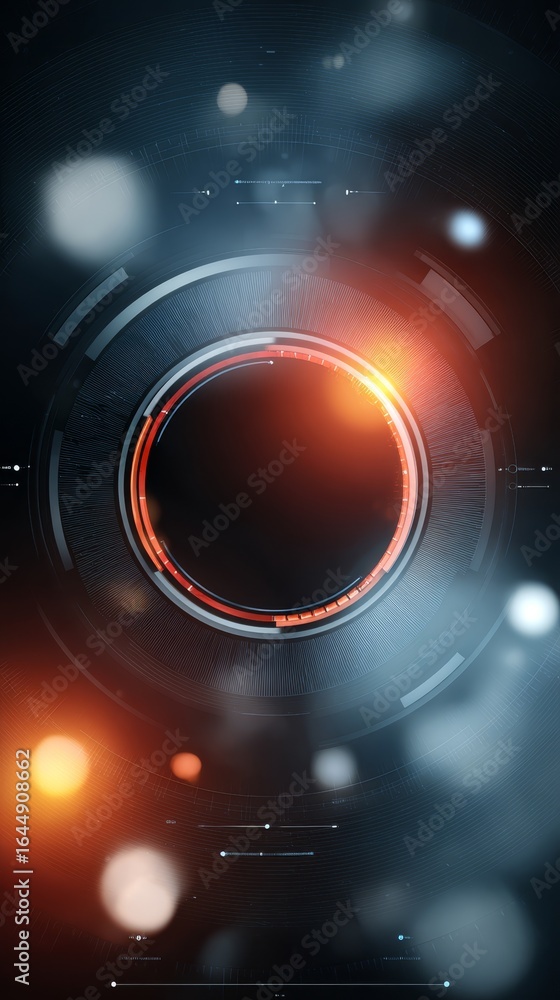 Poster a visually striking graphic design featuring a bold red circle prominently displayed against a deep 