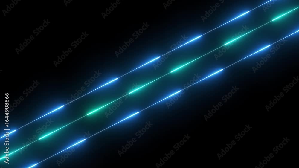 Aufkleber dynamic neon lines abstract background teal blue glowing energy light streaks modern futuristic. neo