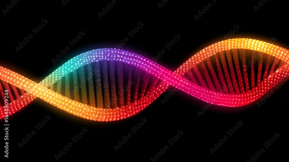 Aufkleber a vibrant and colorful illustration of a glowing dna double helix structure representing concepts in