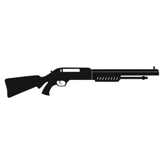 Silhouette of a Pump-Action Shotgun