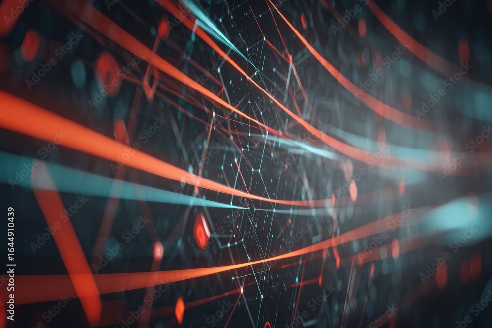 Aufkleber x-default abstract technology background with red and blue lines