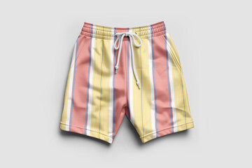 Clothing is folded and isolated, a clean cotton t-shirt with a bright color on a white background