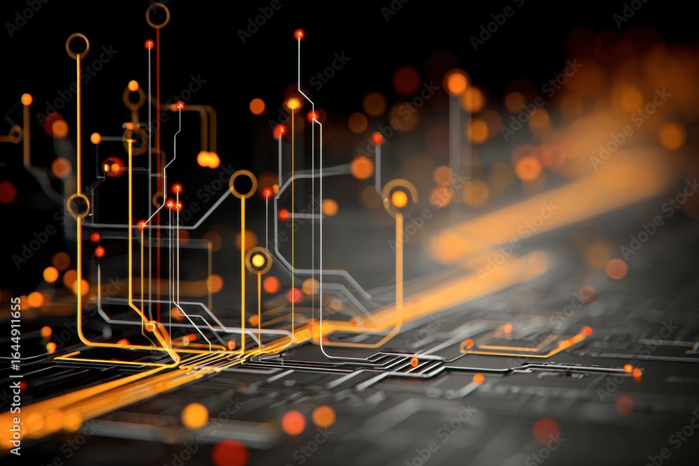 Poster x-default abstract circuit board background