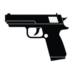 Semi-Automatic Handgun: A Black and White Vector Illustration