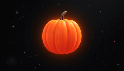A vibrant orange pumpkin glowing against a dark backdrop, perfect for autumn-themed projects and Halloween celebrations.