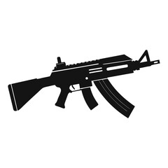Assault Rifle: Black and White Vector Illustration