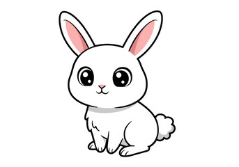 Obraz premium Pixel Art Black Bunny Rabbit with Pink Ears Digital Illustration for Licensing isolated on transparent background