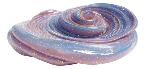 Swirling Colorful Slime on Isolated Transparent Background