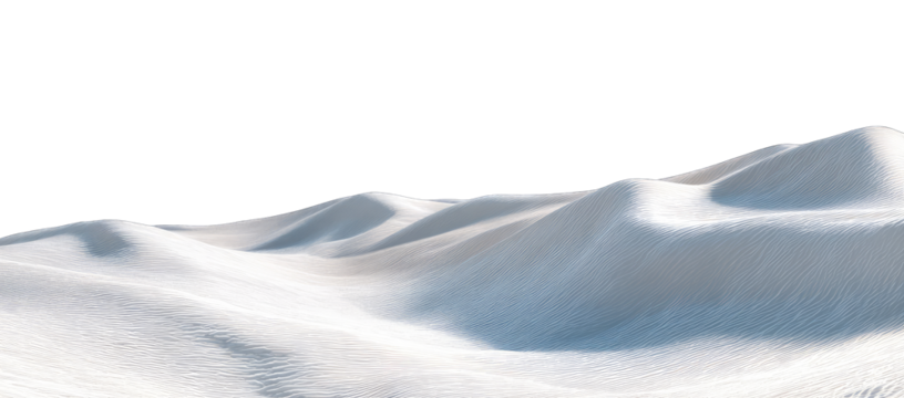 Snowy, undulating landscape with defined ridges