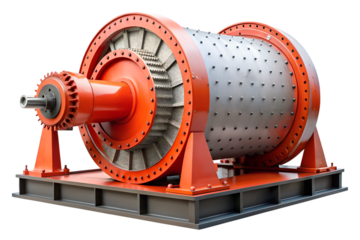 Industrial Ball Mill Machine Png Isolated On Transparent Background