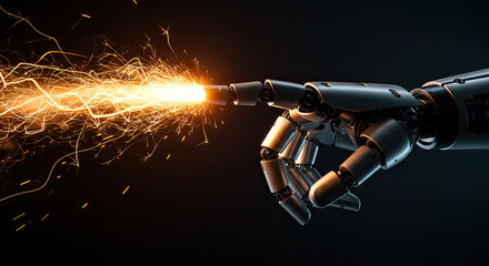 Fototapeta premium sparks from a rebort finger