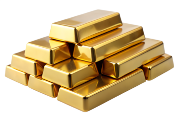Shiny Gold Bars Stack – Isolated Png On Transparent Background