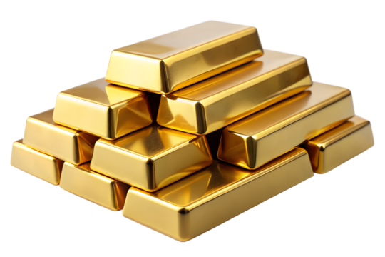Shiny Gold Bars Stack – Isolated Png On Transparent Background - Powered by Adobe