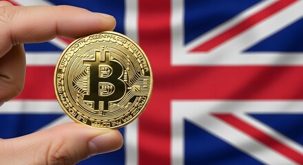 Bitcoin with United Kingdom Flag