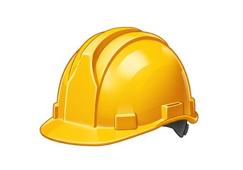 Fototapeta premium yellow helmet isolated on white