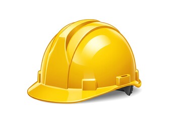 Fototapeta premium yellow helmet isolated on white