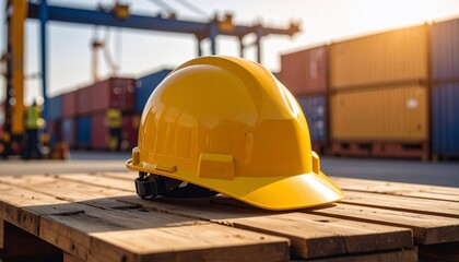 Yellow Hard Hat at the Port