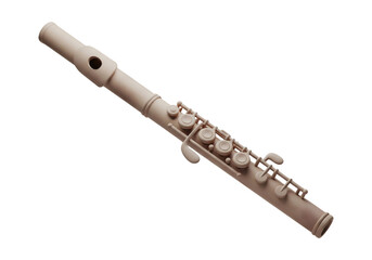 Naklejka premium Close Up of a Beige Wooden Flute Musical Instrument Wind Instrument on Black Background for Concert and Classical Music